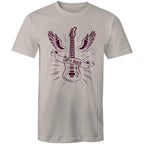 Let's Rock, Guitar - Mens T-Shirt Light Grey Mens T-shirt Music Printed In Australia