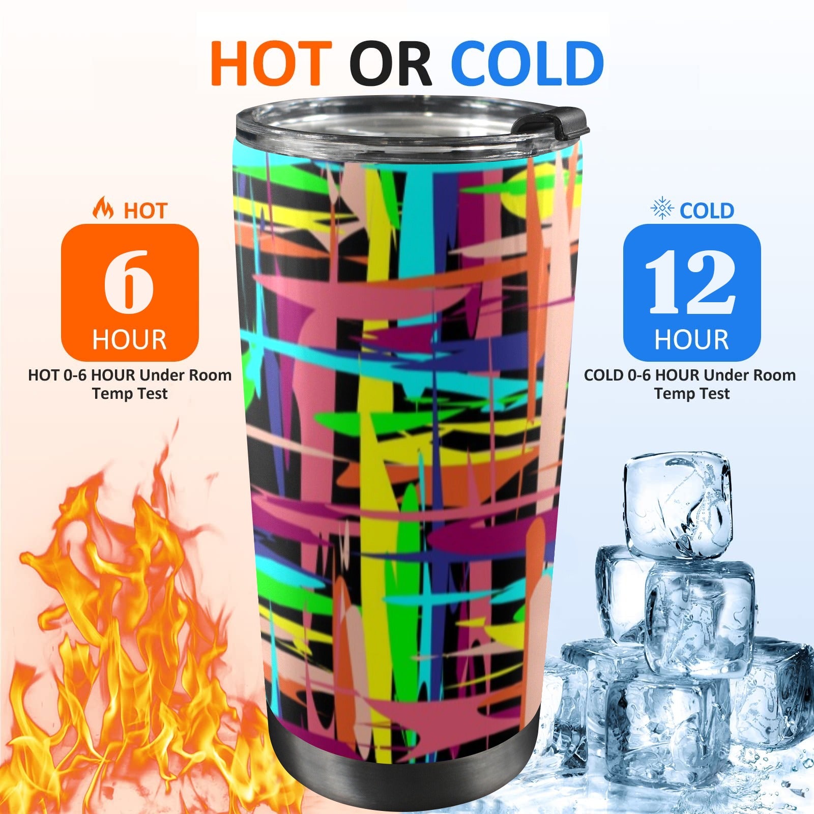 Crosshatch Geometric - 20oz Mobile Tumbler with Lid (Black Lock) 20oz Travel Mug Printed Offshore