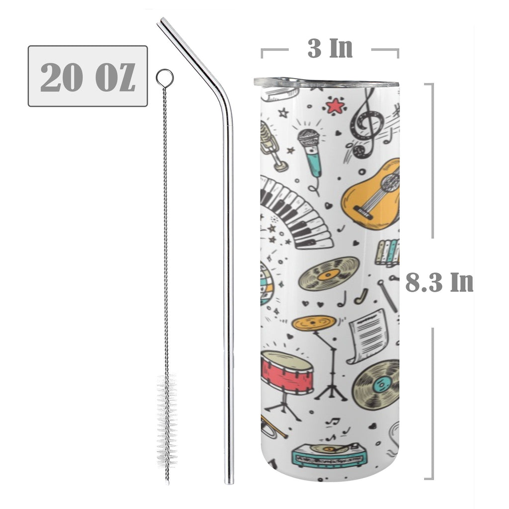 Musical Celebration 20oz Tall Skinny Tumbler with Lid and Straw