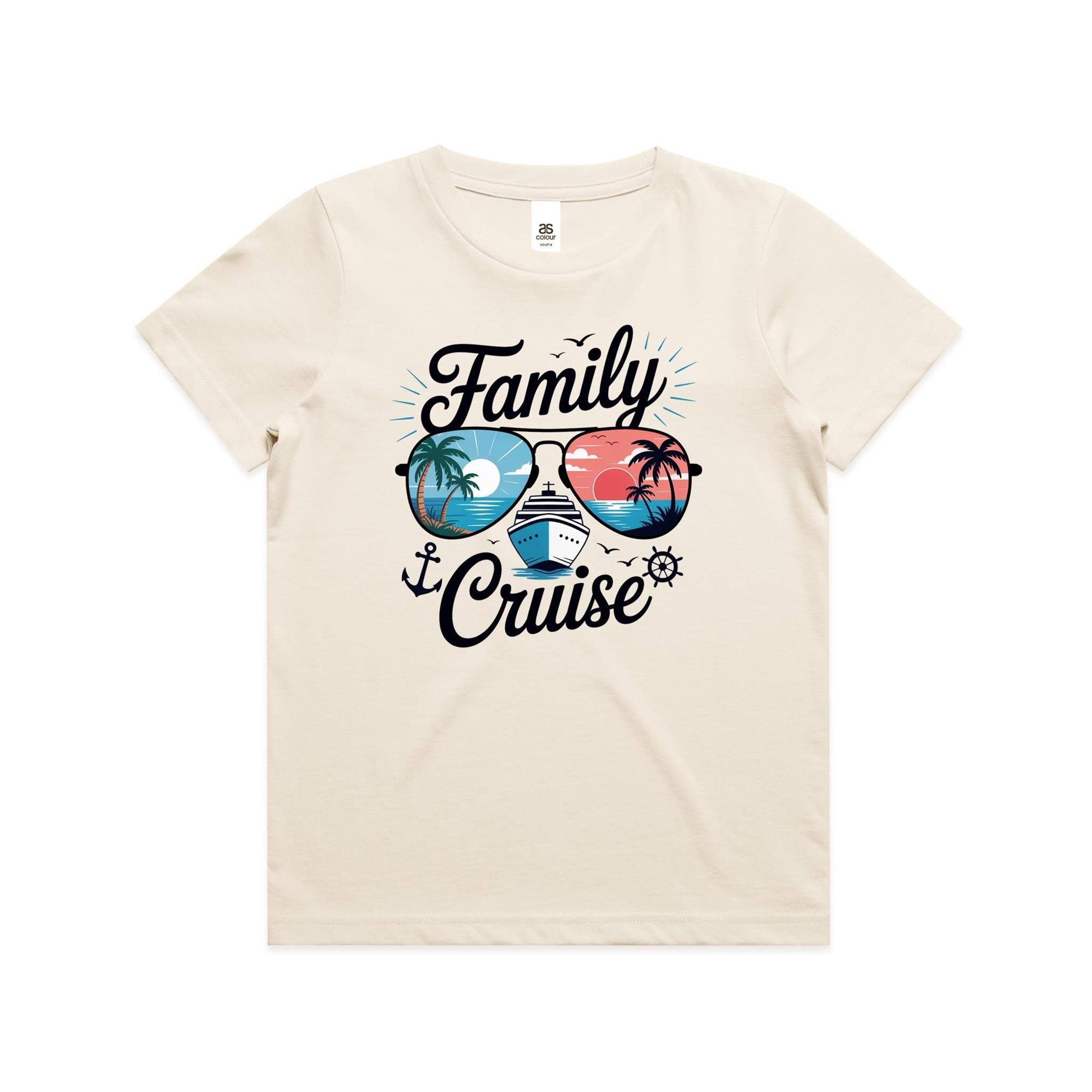 Family Cruise Kids Cruise T-shirt Ecru Kids Cruise T-shirt Cruise Printed In Australia