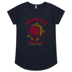 Technical Difficulties, Retro TV - Womens Scoop Neck T-Shirt Navy Womens Scoop Neck T-shirt Printed In Australia Retro Tech