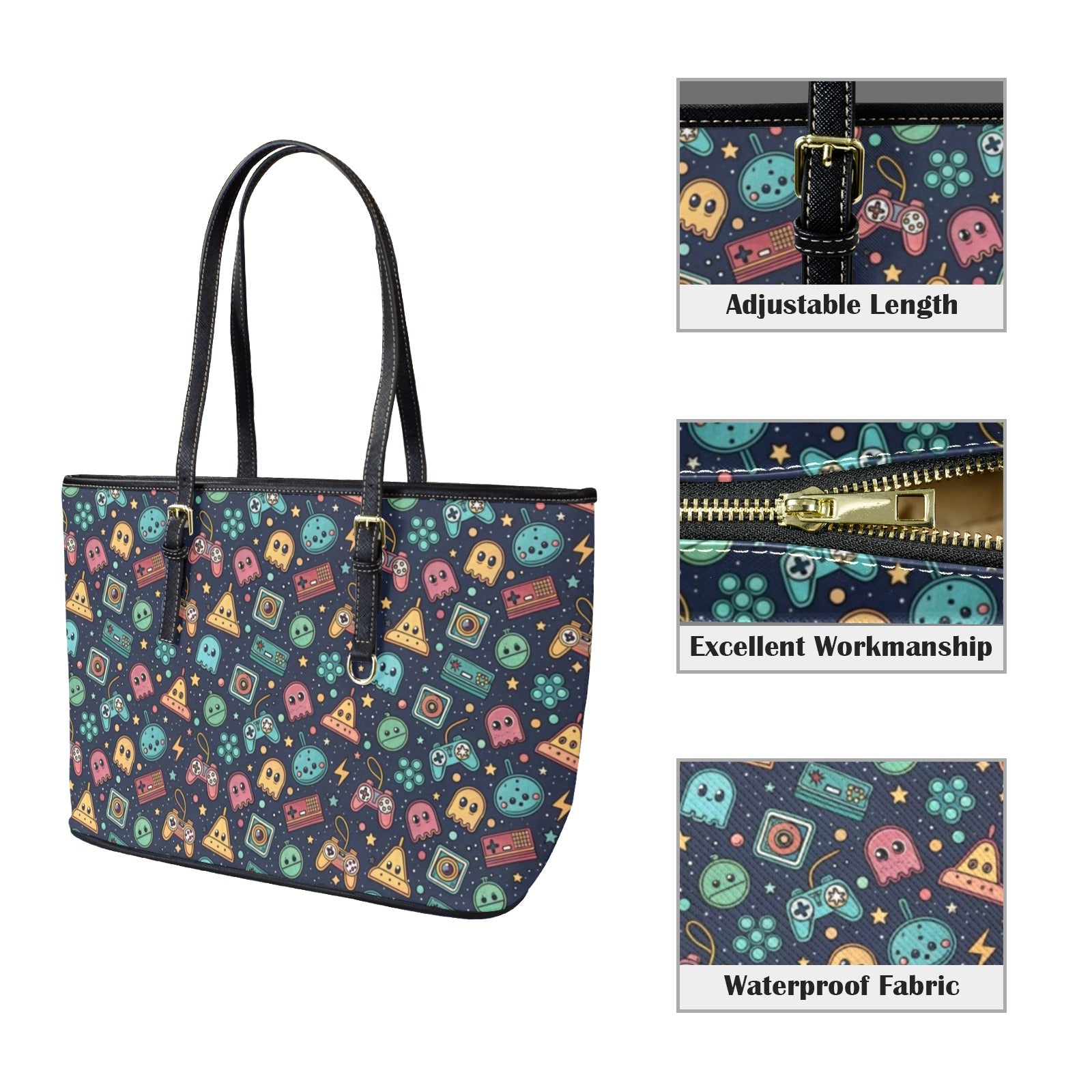 Video Game - PU Leather Tote Bag - Large