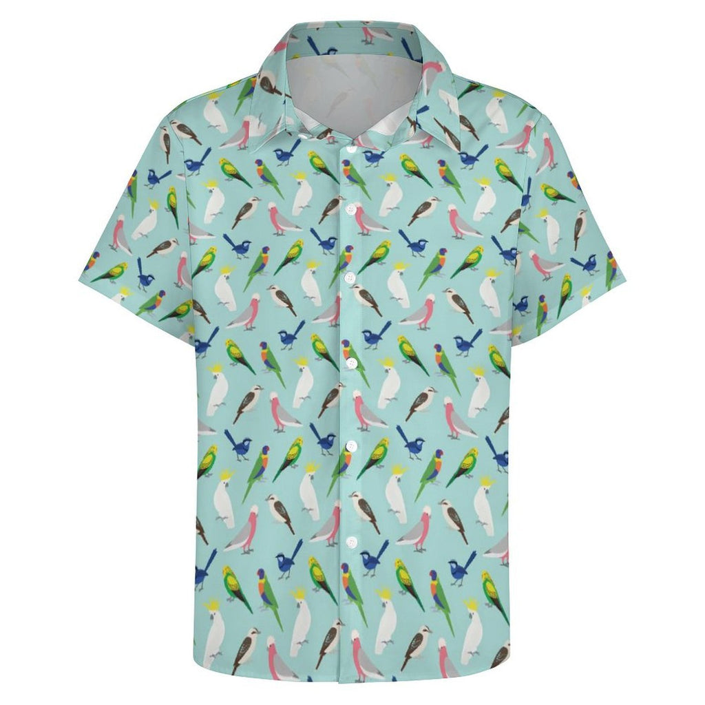 Australian Birds Women's Collared Pocketless Short Sleeve Shirt