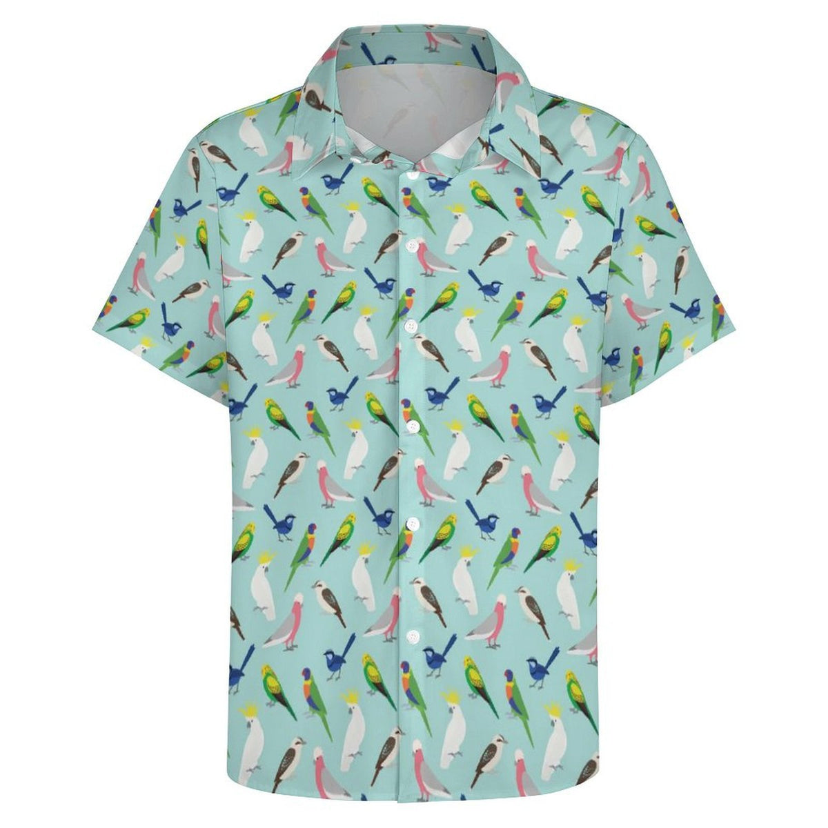 Australian Birds Women's Collared Pocketless Short Sleeve Shirt