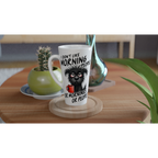 I Don't Like Morning People, Dog - White Latte 17oz Ceramic Mug Latte Mug animal Globally Fulfilled