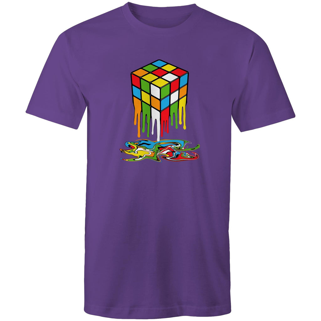 Melting Game Cube - Mens T-Shirt Purple Mens T-shirt Games