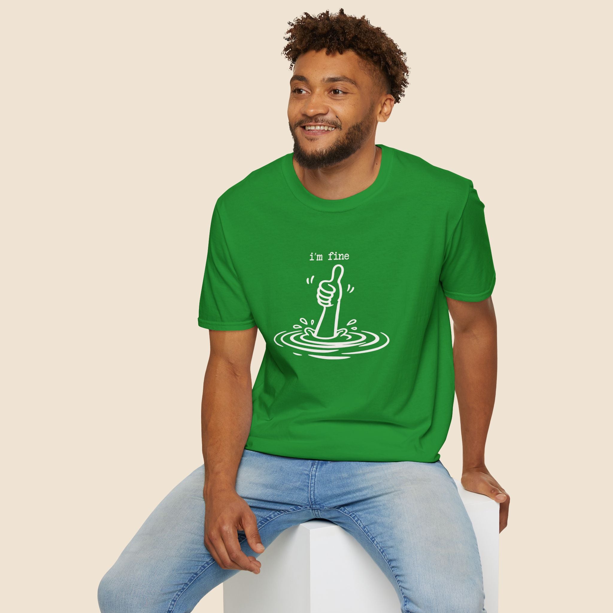 I'm Fine Drowning Thumbs Up Unisex T-shirt Unisex Adult T-shirt Globally Fulfilled Positivity