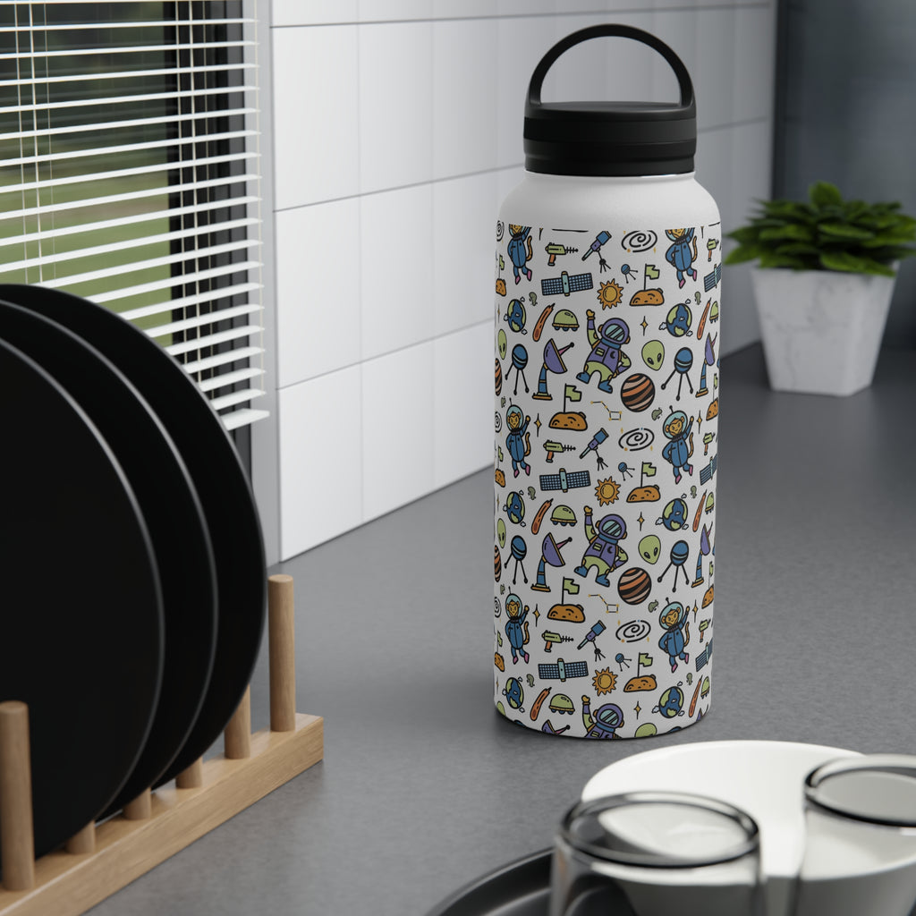 All About Space Stainless Steel Water Bottle, Handle Lid Stainless Steel Water Bottle With Handle Lid Globally Fulfilled Space