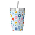 Abstract Cute Flowers Small Stainless Steel Travel Mug Cup 12oz/350ml