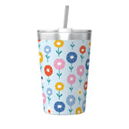 Abstract Cute Flowers Small Stainless Steel Travel Mug Cup 12oz/350ml