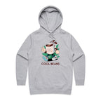 Cool Beans, Coffee - Womens Hoodie Grey Marle Womens Hoodie Coffee Printed In Australia