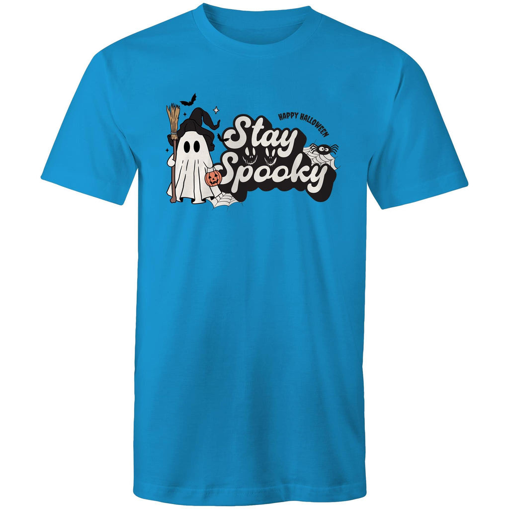 Stay Spooky, Halloween - Mens T-Shirt Arctic Blue Mens T-shirt Halloween Printed In Australia