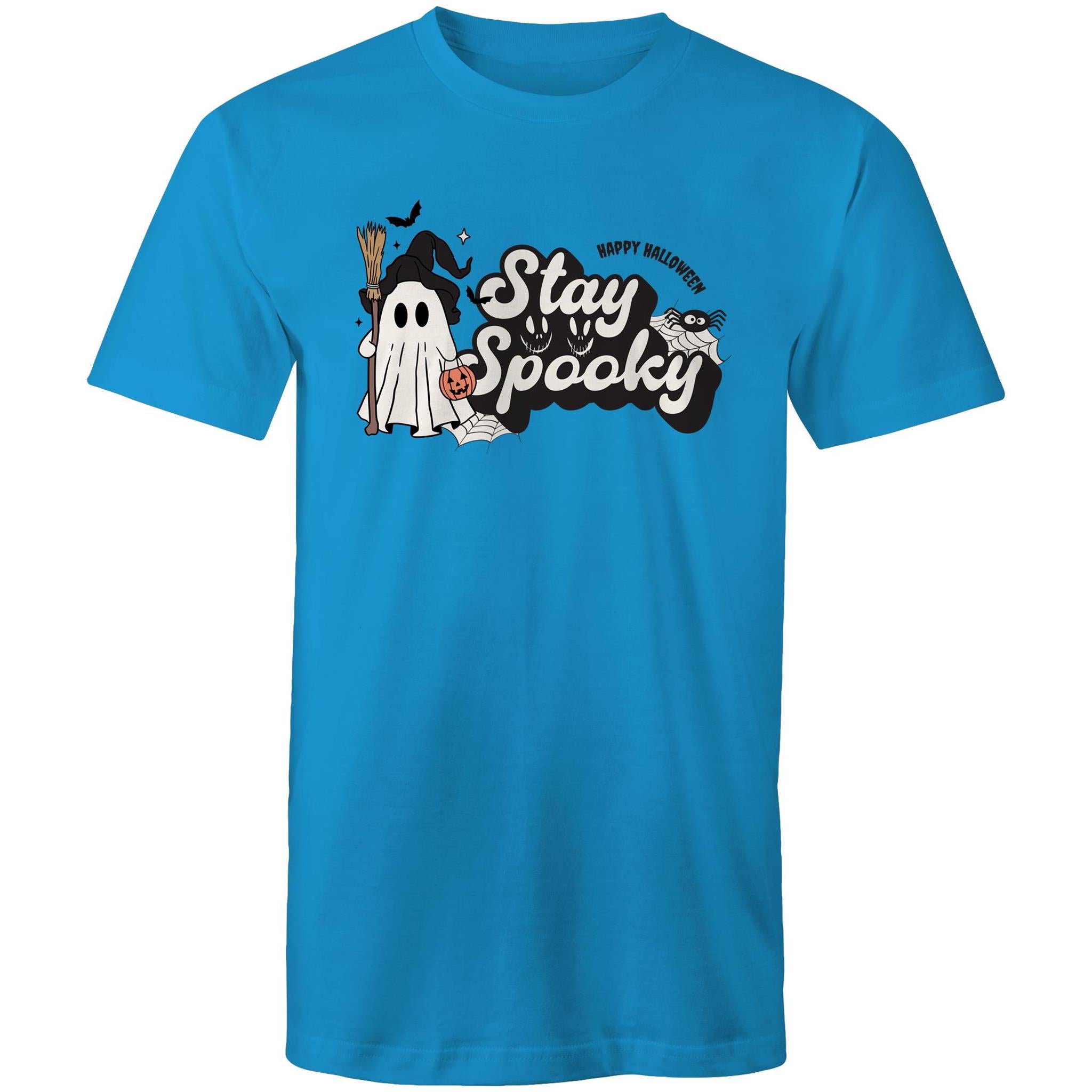 Stay Spooky, Halloween - Mens T-Shirt Arctic Blue Mens T-shirt Halloween Printed In Australia
