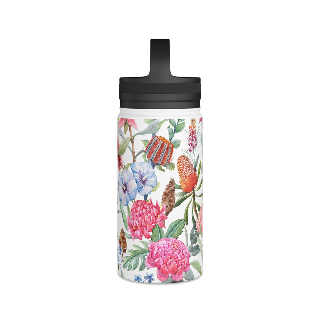 Australian Native Flowers Stainless Steel Water Bottle, Handle Lid Stainless Steel Water Bottle With Handle Lid Globally Fulfilled Plants