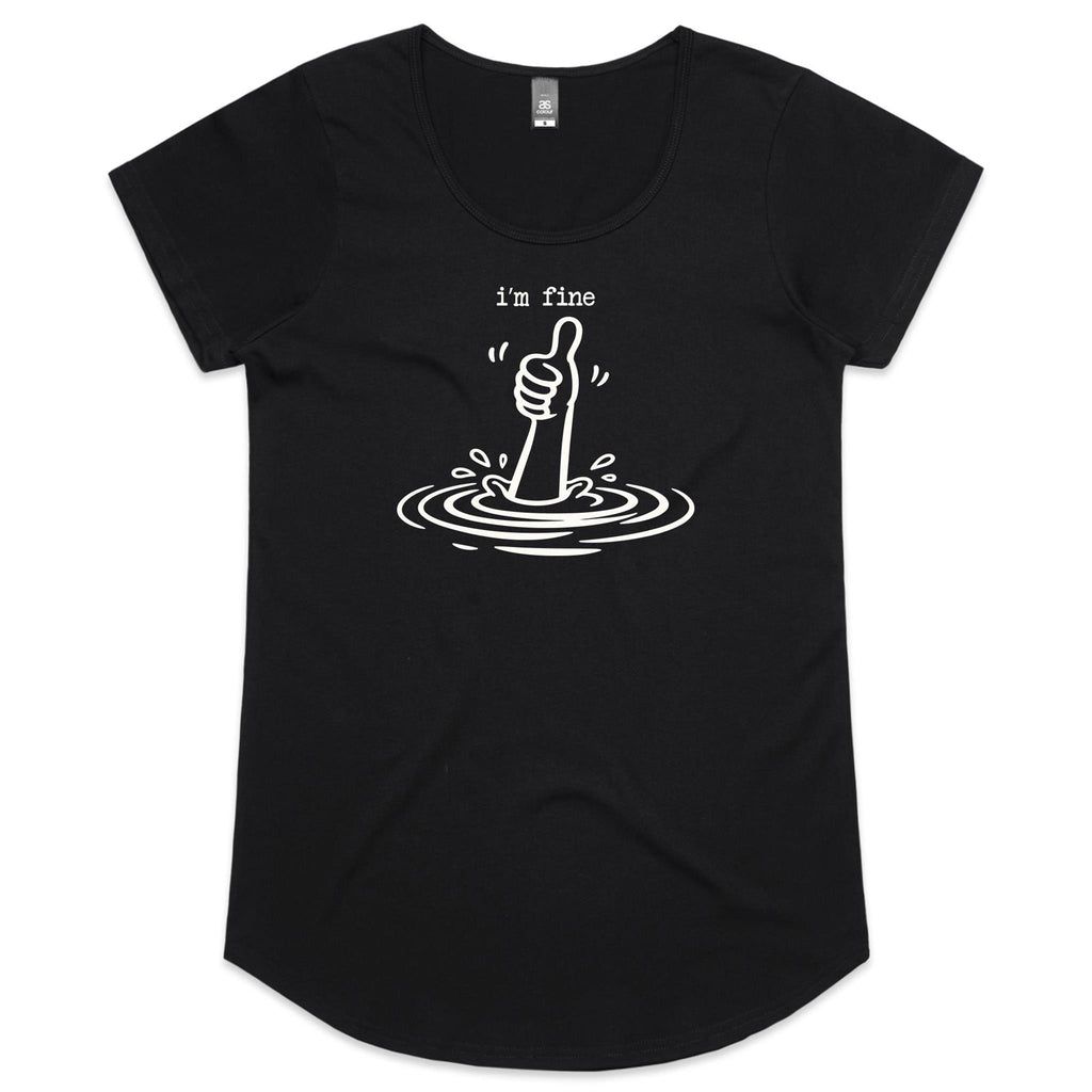 I'm Fine Drowning Thumbs Up Women's AS Colour Scoop Neck T-Shirt
