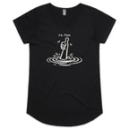 I'm Fine Drowning Thumbs Up Women's AS Colour Scoop Neck T-Shirt