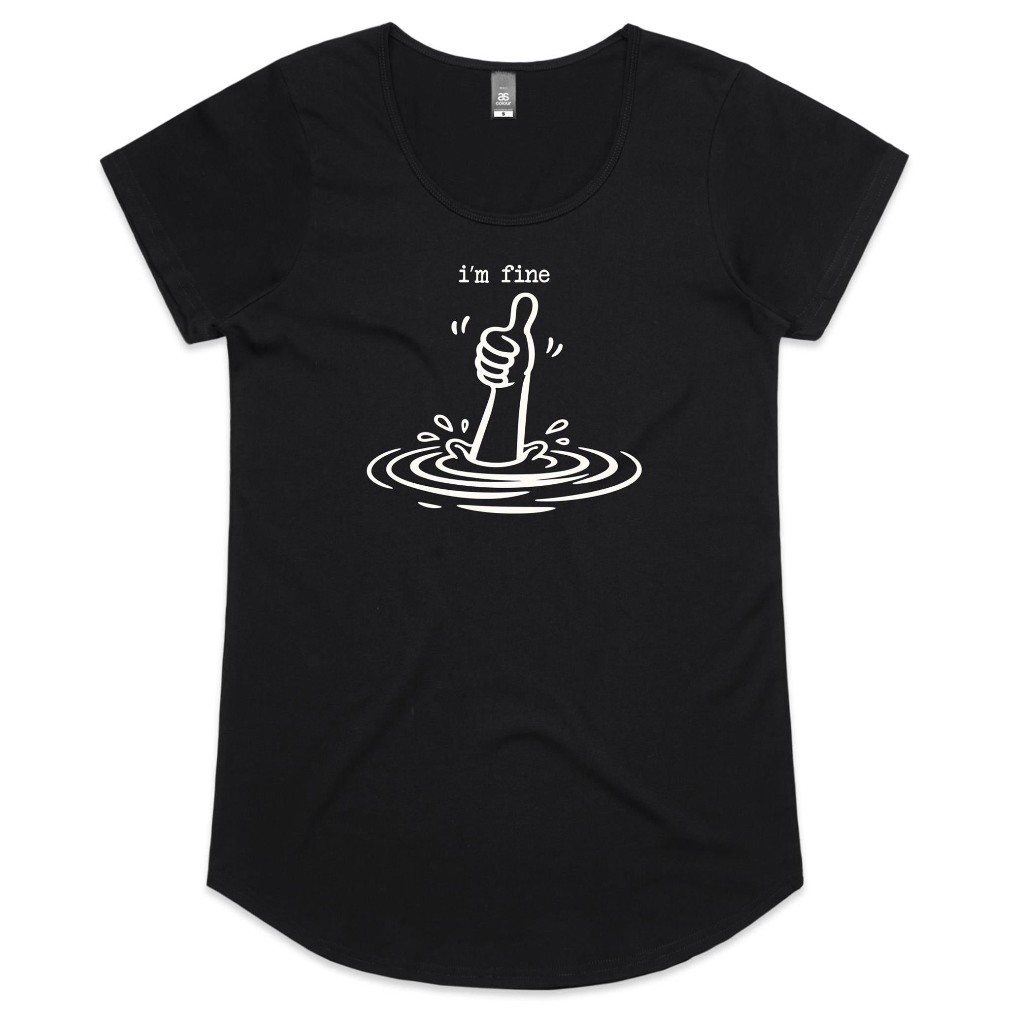 I'm Fine Drowning Thumbs Up Women's AS Colour Scoop Neck T-Shirt