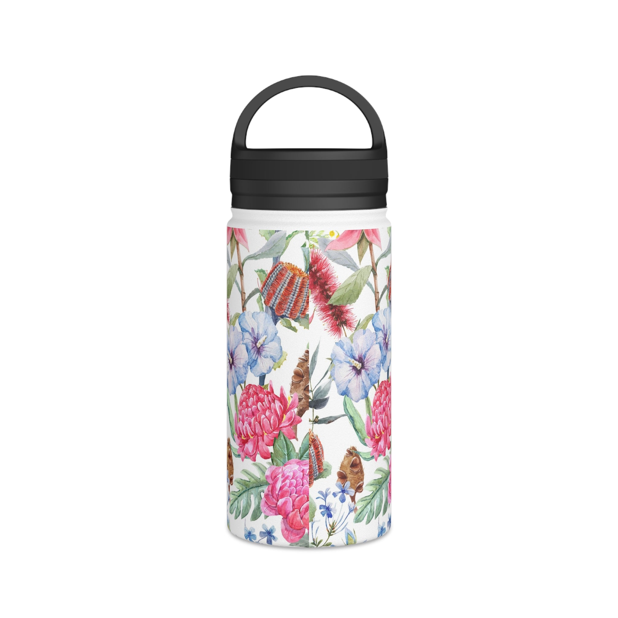 Australian Native Flowers Stainless Steel Water Bottle, Handle Lid Stainless Steel Water Bottle With Handle Lid Globally Fulfilled Plants