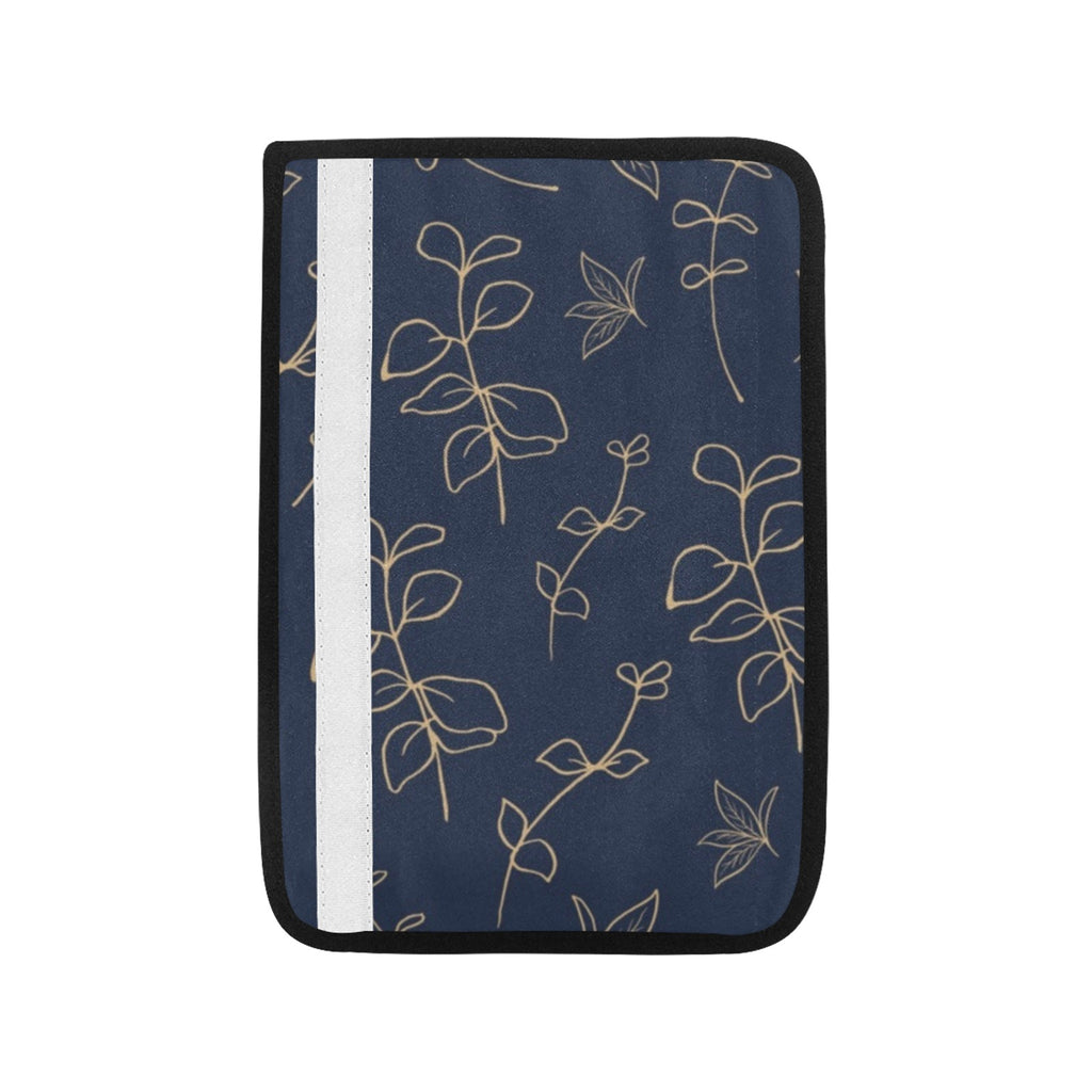 Gold Flowers On Navy Car Seat Belt Cover 7''x10'' (Pack of 2) Car Seat Belt Cover 7x10 (Pack of 2) Printed Offshore
