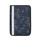 Gold Flowers On Navy Car Seat Belt Cover 7''x10'' (Pack of 2) Car Seat Belt Cover 7x10 (Pack of 2) Printed Offshore