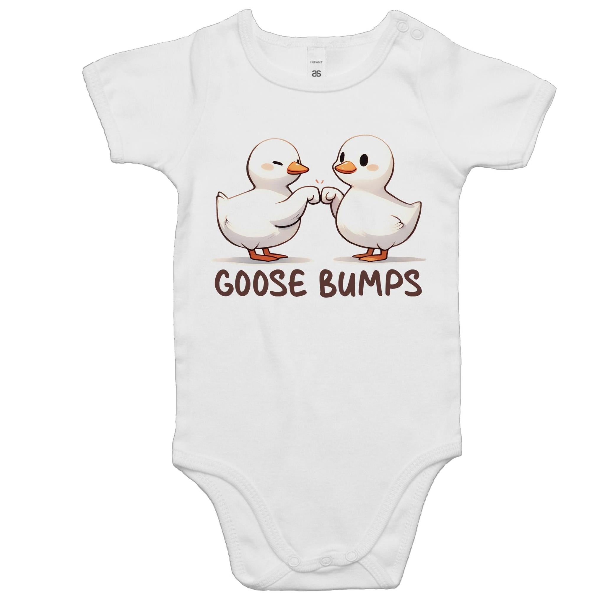 Goose Bumps - Baby Bodysuit White Baby Bodysuit animal Printed In Australia