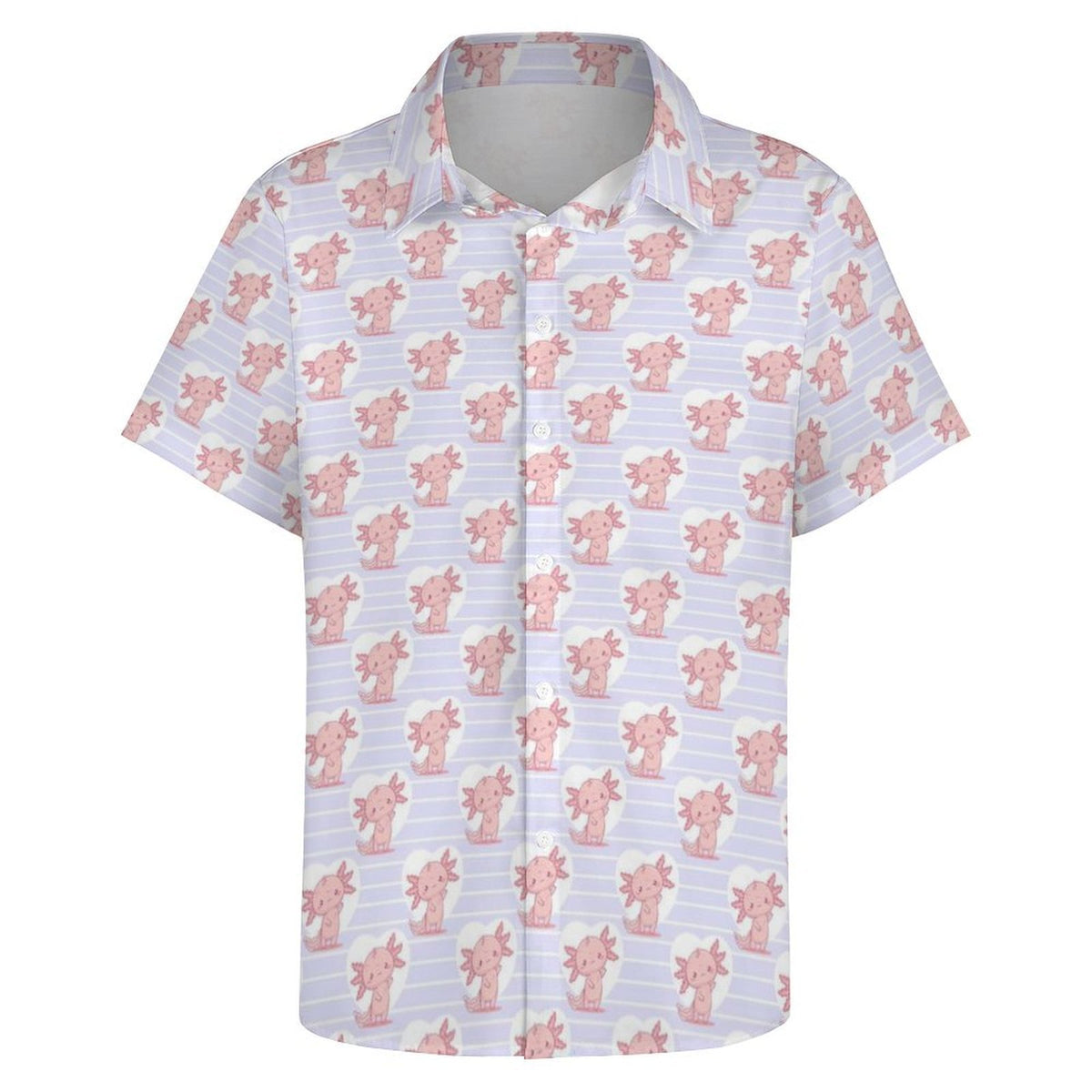 Axolotl Love Women's Collared Pocketless Short Sleeve Shirt