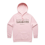 Guitar Timeline - Womens Hoodie Pink Womens Hoodie Music Printed In Australia