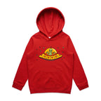 Alien Pizza - Kids Hoodie Red Kids Hoodie Printed In Australia