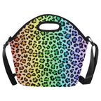 Rainbow Leopard Print Neoprene Lunch Bag/Large (Model 1669) One Size Neoprene Lunch Bag animal Printed Offshore