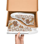 Peace And Love Kids High Top Canvas Shoes