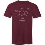 Caffeine Molecule - Mens T-Shirt Burgundy Mens T-shirt Coffee Printed In Australia Science