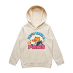 Cat Nap, Let's Take A Paws - Kids Hoodie Ecru Kids Hoodie Printed In Australia