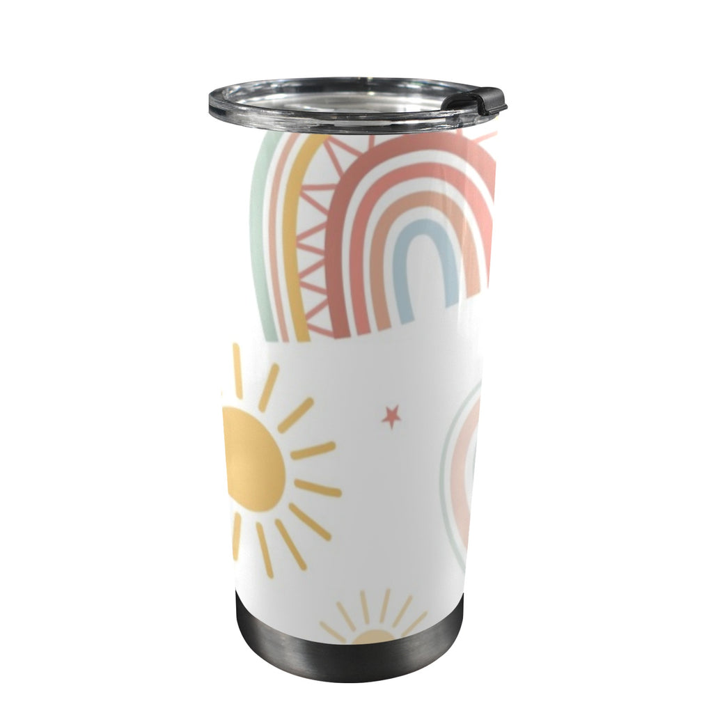 Pastel Rainbows - 20oz Mobile Tumbler with Lid (Black Lock) One Size 20oz Travel Mug Printed Offshore