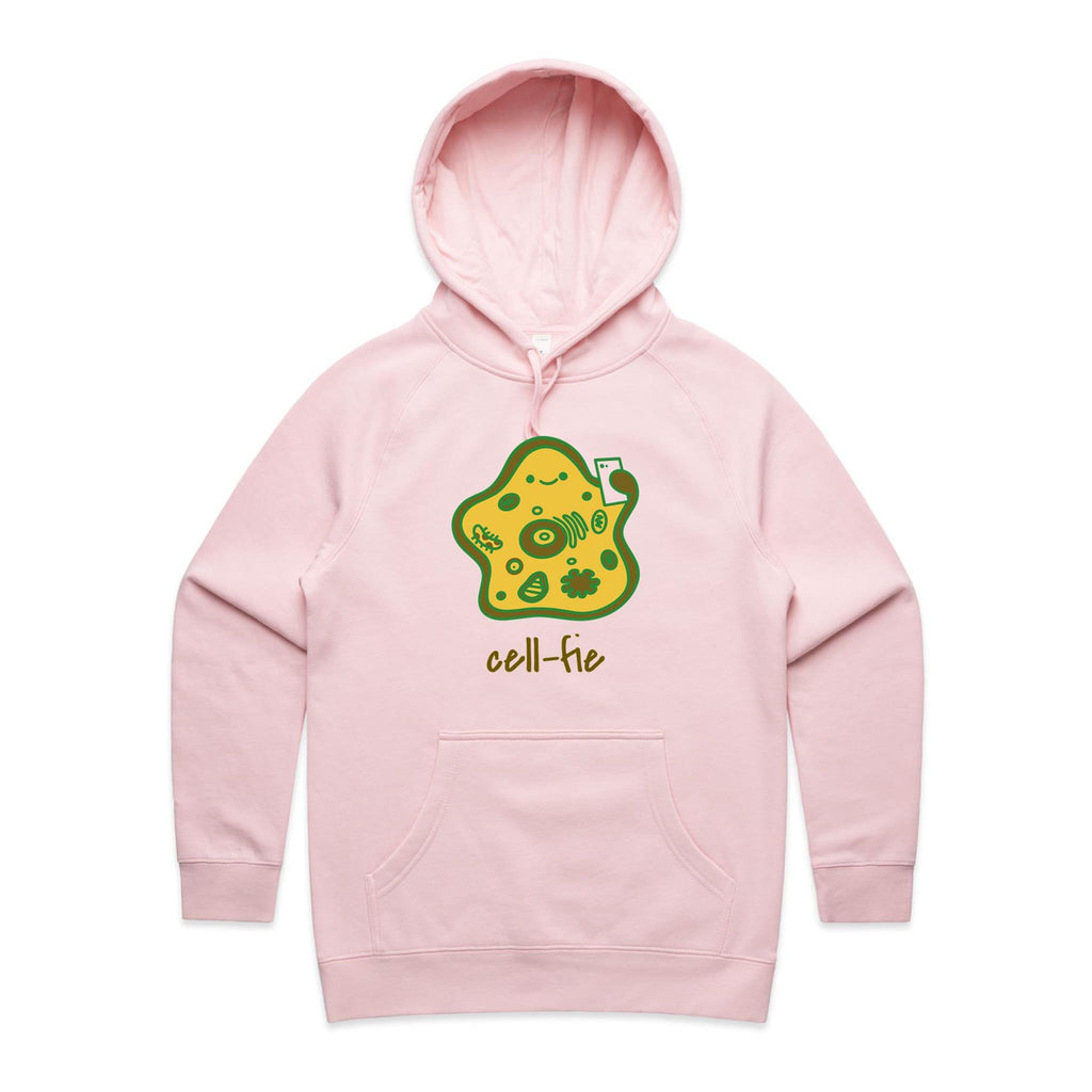 Cell-fie - Womens Hoodie Pink Womens Hoodie Printed In Australia Science Tech