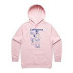 Caffeinista, Caffeine Women's AS Colour Hoodie Pink Womens Hoodie Coffee Printed In Australia