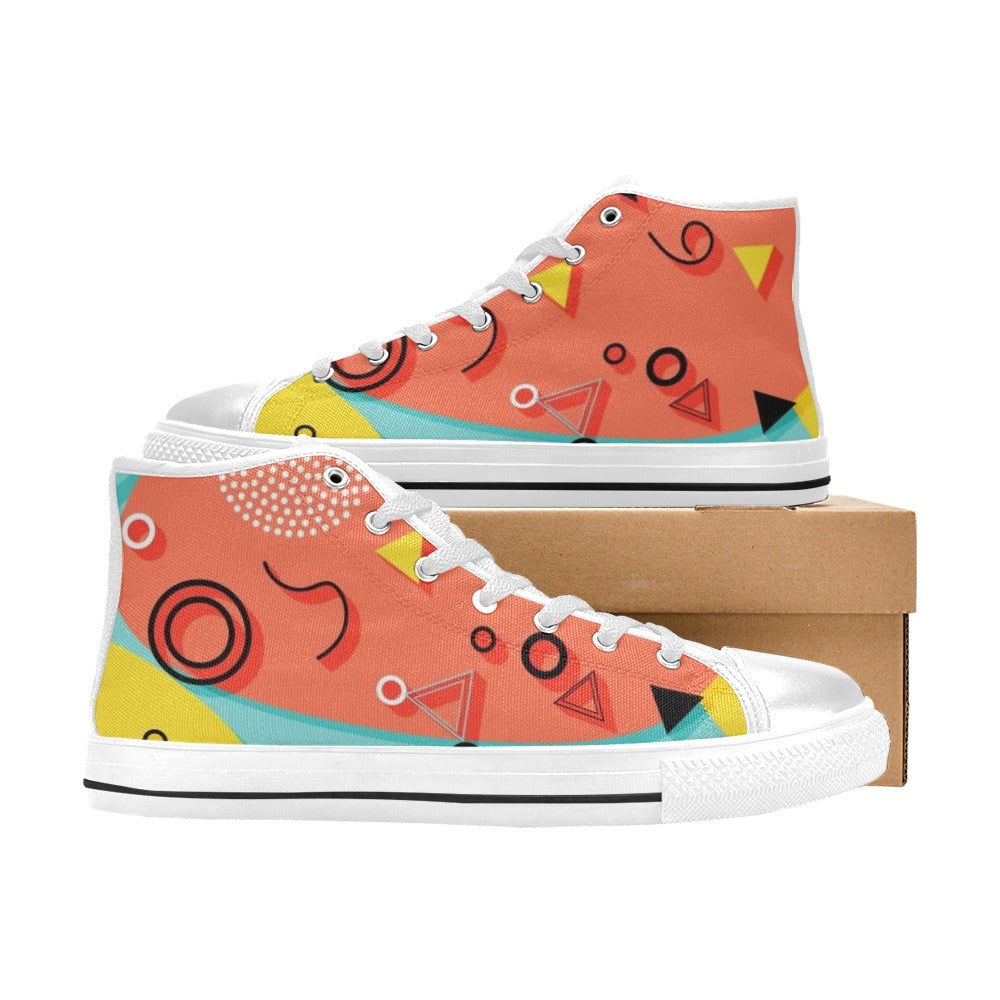 Abstract 80's - Kids' High Top Canvas Shoes Kids High Top Canvas Shoes Printed Offshore Retro