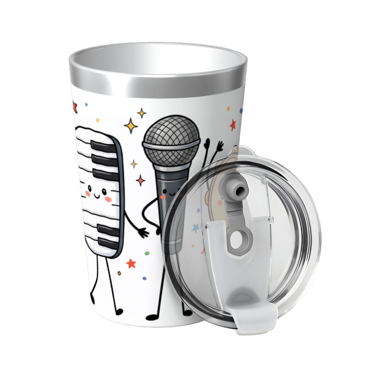 Cute Music Characters Small Stainless Steel Travel Mug Cup 12oz/350ml