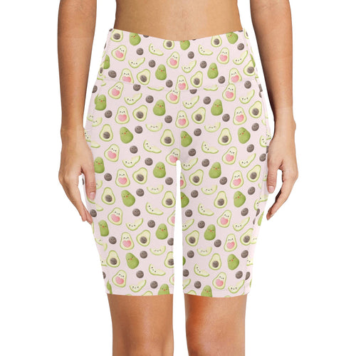 Avocado Love Women's Bike Shorts With Side Pockets Women's Bike Shorts / Half Leggings Food Printed Offshore