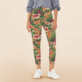 Vintage Hawaiian Flowers Women's High Waist Pockets Yoga Leggings 5XL Women's High Waist Pockets Yoga Leggings Plants Printed Offshore Surf