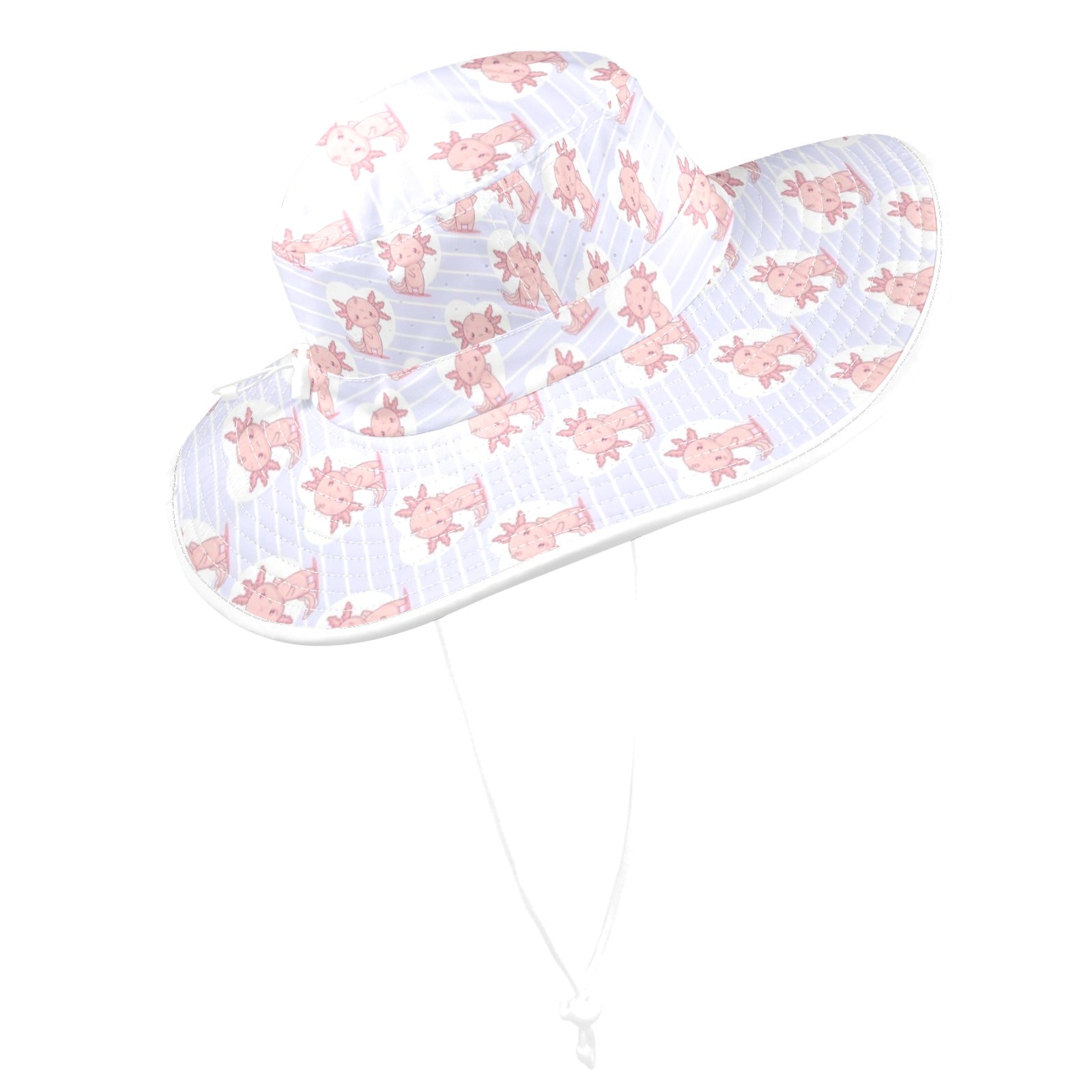 Axolotl Love Wide Brim Bucket Hat Wide Brim Bucket Hat animal Printed Offshore