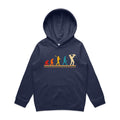 Saxophone Player Kids AS Colour Hoodie Midnight Blue Kids Hoodie Music Printed In Australia