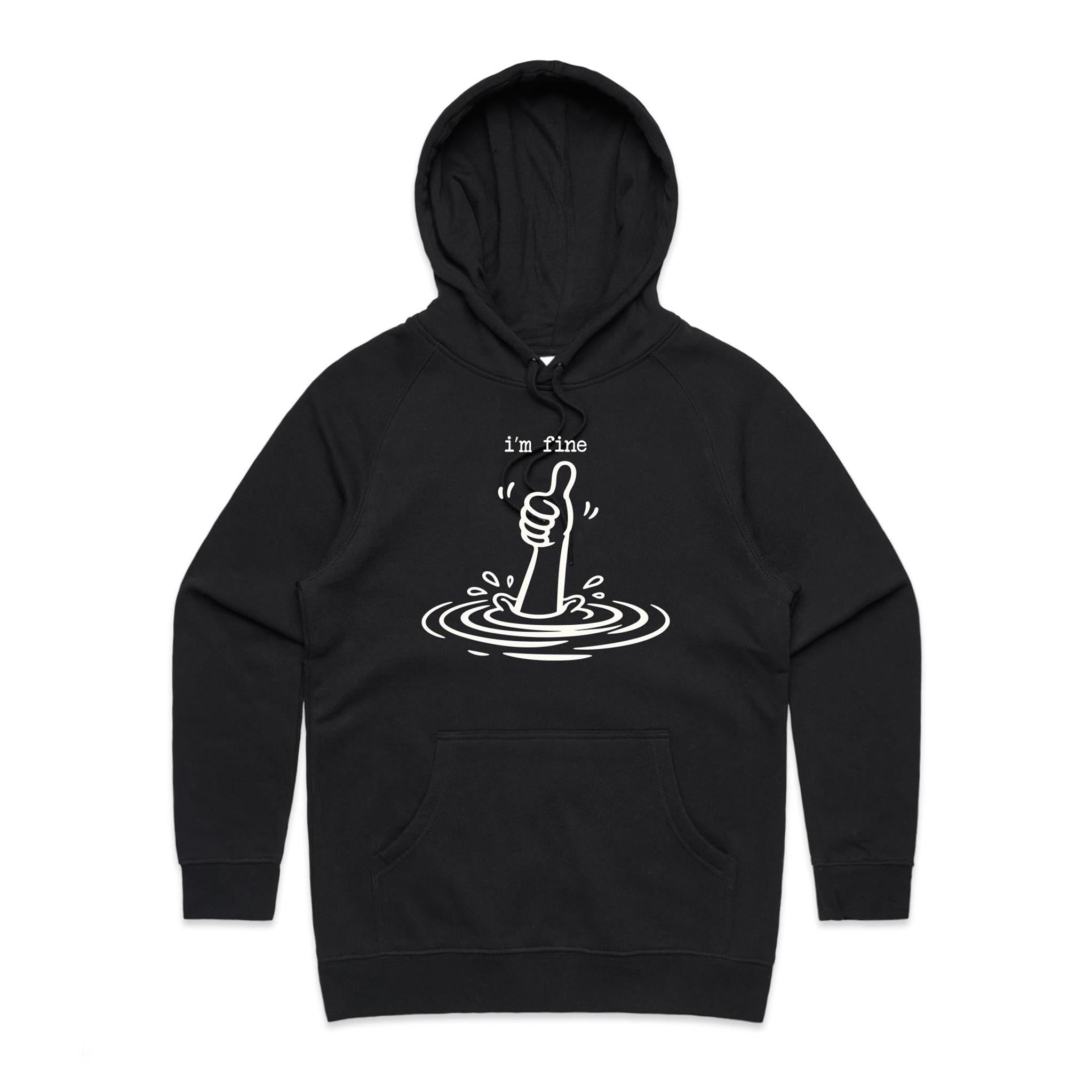 I'm Fine Drowning Thumbs Up Women's AS Colour Hoodie