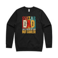 Guitar Dad AS Colour Sweatshirt Unisex Black Sweatshirt Dad Music Printed In Australia