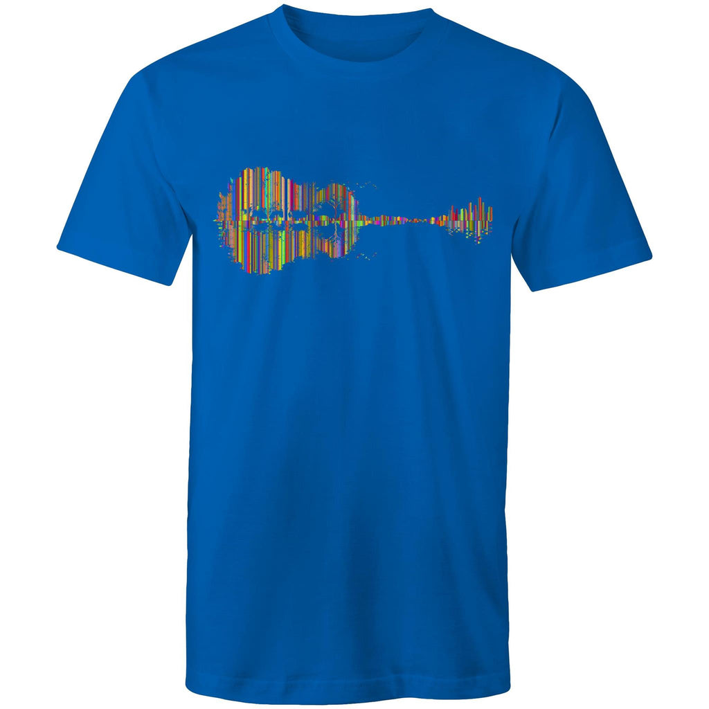 Guitar Reflection In Colour - Mens T-Shirt Bright Royal Mens T-shirt Music Printed In Australia