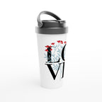 Love - White 15oz Stainless Steel Travel Mug Travel Mug Globally Fulfilled Love