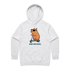 Just Be Cool, Capybara - Womens Hoodie White Marle Womens Hoodie animal Printed In Australia