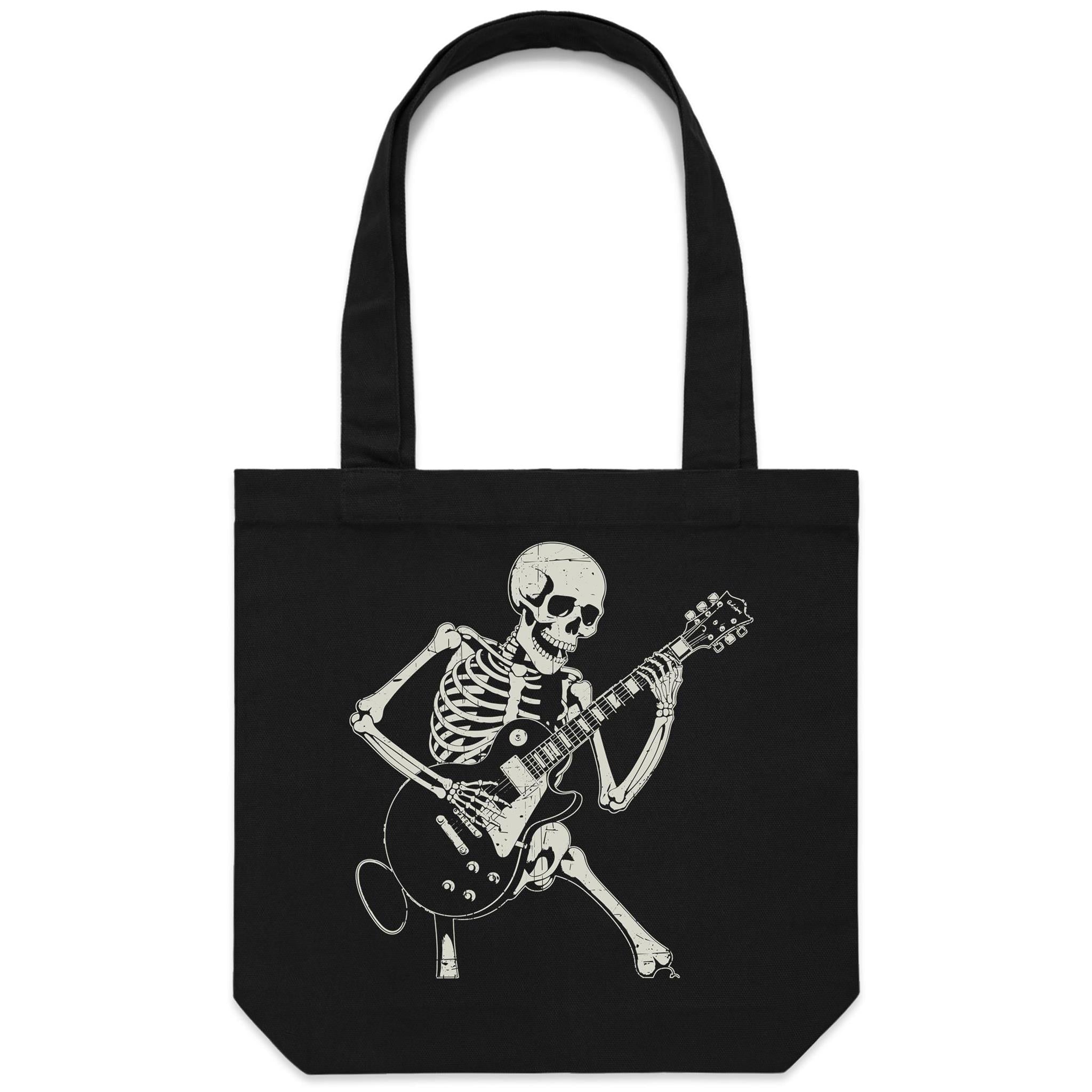 Skeleton Playing Guitar - Canvas Tote Bag