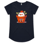 Chicken Pot Pi - Womens Scoop Neck T-Shirt Navy Womens Scoop Neck T-shirt animal Maths Printed In Australia