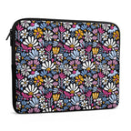 Graphic Flowers On Black Laptop Sleeve (Multiple Sizes) Laptop Sleeve Plants Printed Offshore