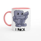 Pesonalise - I Rock - White 11oz Ceramic Mug Ceramic Pink Personalised Mug customise Globally Fulfilled Music personalise